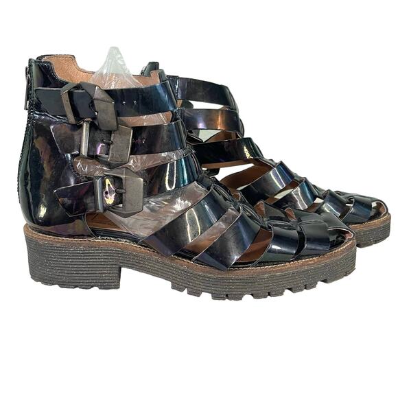 TBA To Be Announced Black Strappy Gladiator Boots Size 39 - Picture 1 of 15